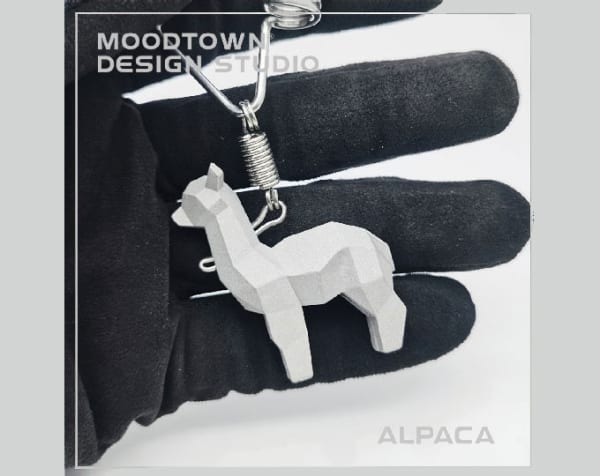 MOODTOWN Handcrafted Stainless Steel ALPACA Keychain Gift for men and women Car Keyring hanging accessory