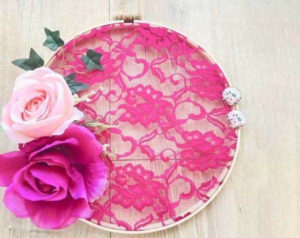 Lace and Flower wall decor