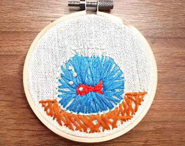 Abstract Fish Embroidery