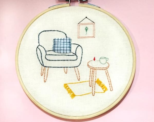 Living room embroidery