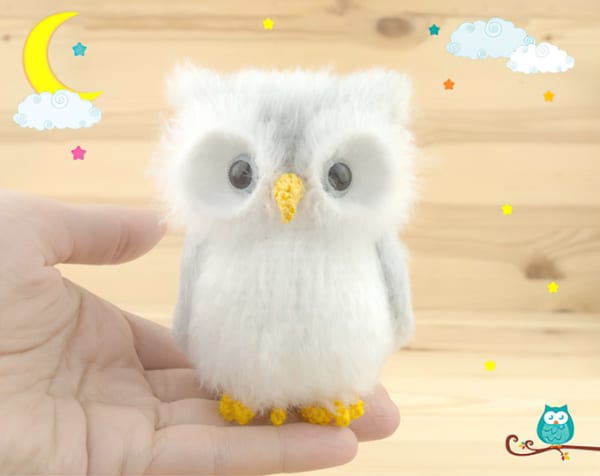 White owl plush, Snowy owl figurine, Owl Sculpture, Owl stuffed animal, Cute Owl Gifts, Cosy Baby Plush Figurine, Toy for Interior