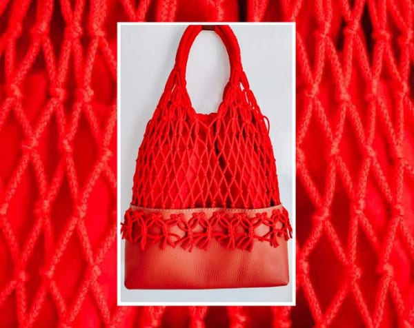 Macrame/Leather bag