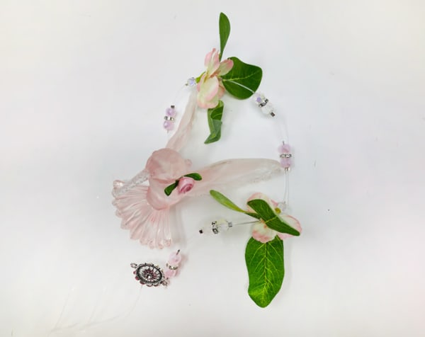 Handmade Boho Pink Hummingbird Suncatcher 18"
BohoPinkHummingbird2