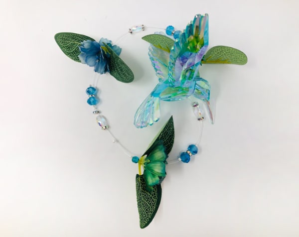 Handmade Light Blue Hummingbird Suncatcher 17"
LightBlueHummingbird8