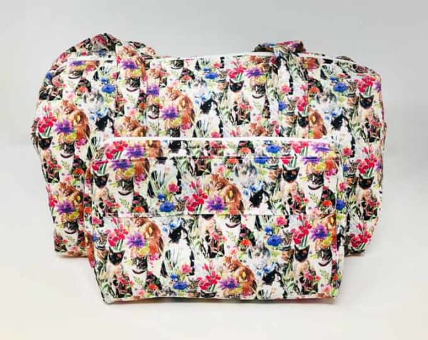 Handmade Handbag/Purse "Feline Floral"
