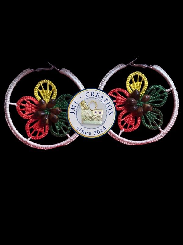Women’s hoop earrings (Rasta)