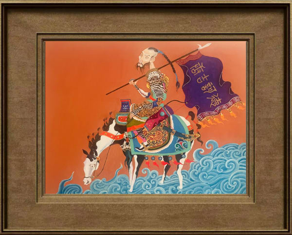 Wooden Board Mineral Pigment Painting - Knight (V)