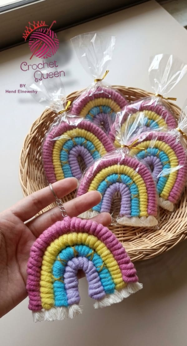 Rainbow Crochet Keychain – Handmade Boho Rainbow Favor – Bulk. Minimum Order Quantity:20 Pieces