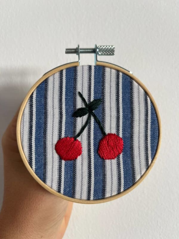 Unique hand-embroidered hoop art