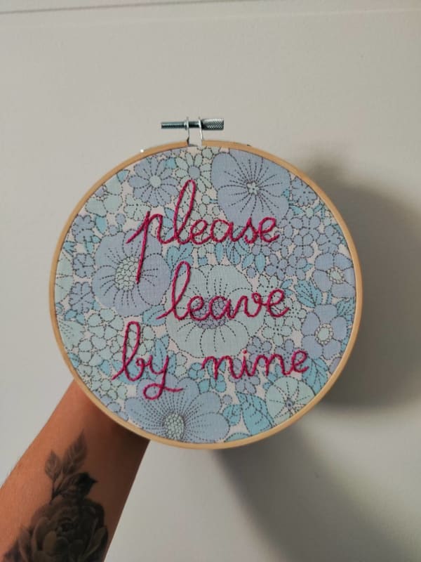 Unique hand-embroidered hoop art