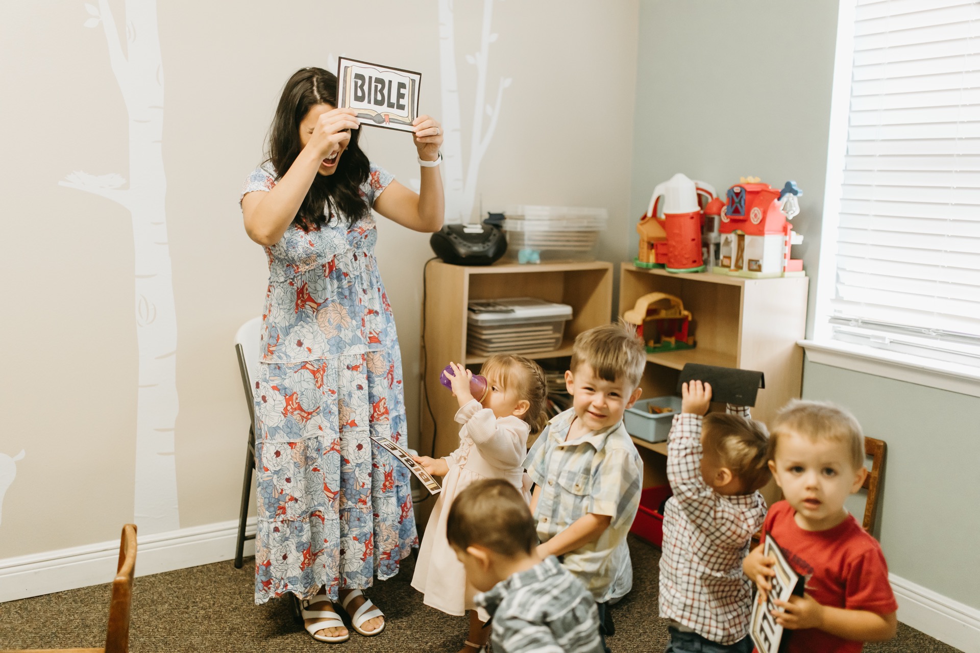 Teacher with toddlers