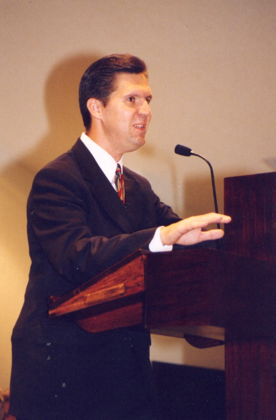 Pastor Tim Fellure at the pulpit