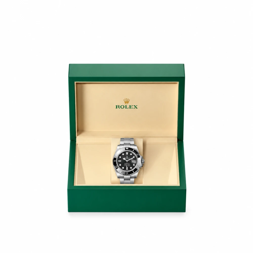 Premium presentation box with the black steel watch