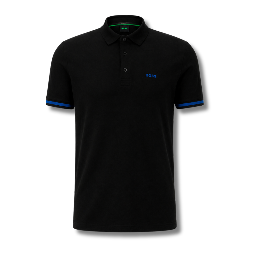 Black polo shirt