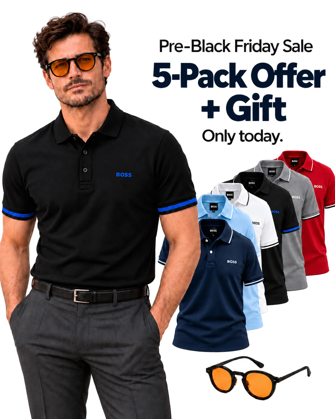 The Classic Set with five polo colours