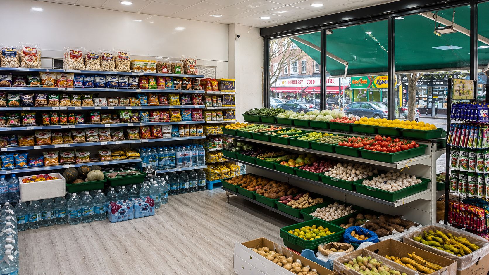 Fresh produce section at GMS World Foods