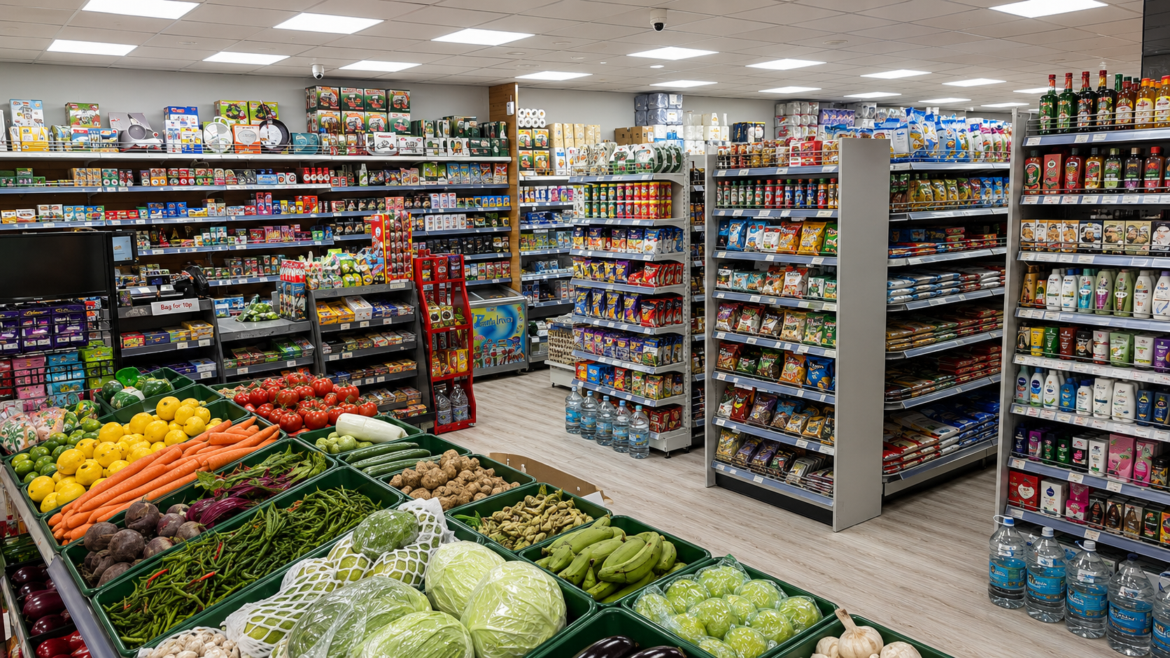 World foods shelves at GMS World Foods