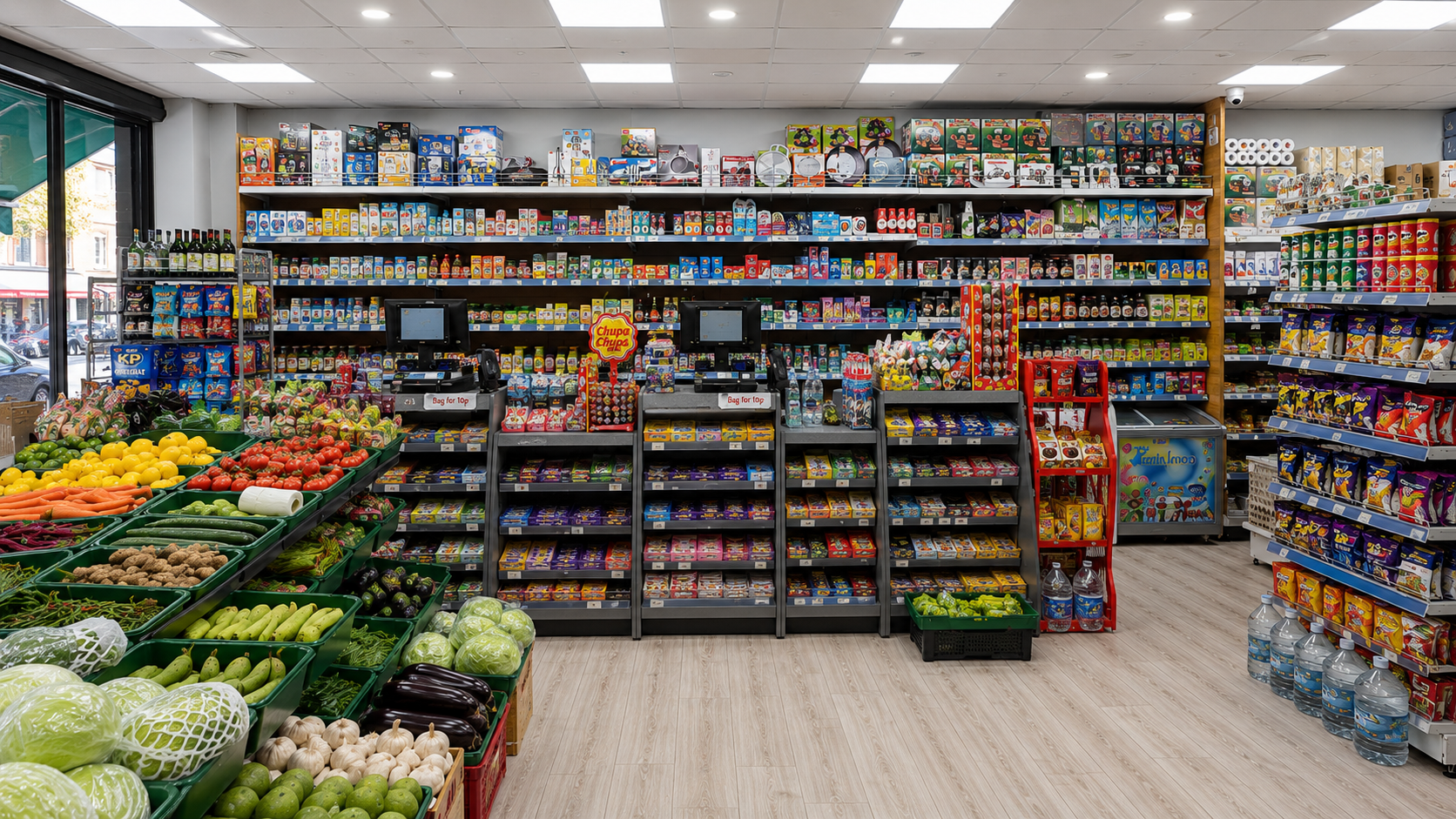 GMS World Foods in-store shopping area