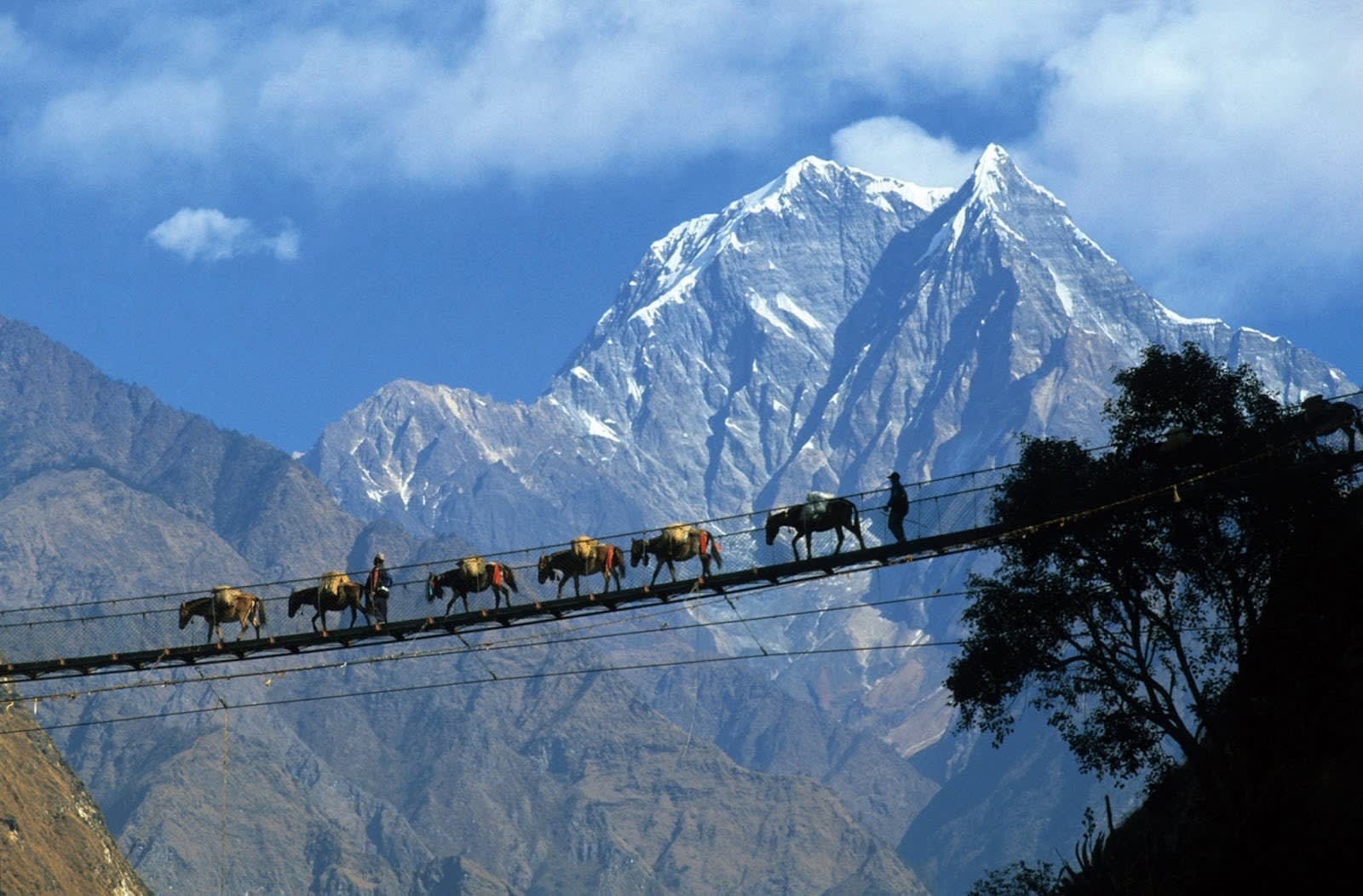Himalayan peaks above a high valley on the Everest trail