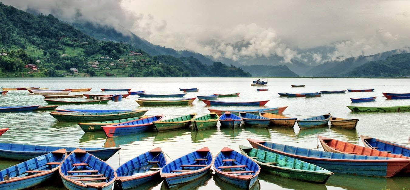 Boats on Phewa Lake, Pokhara