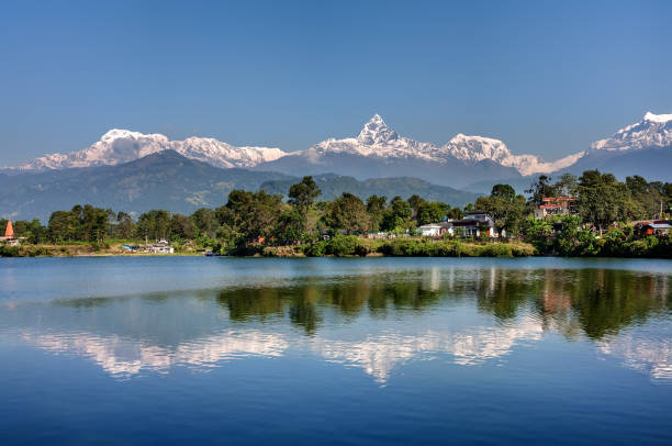 Lake and mountains near Pokhara