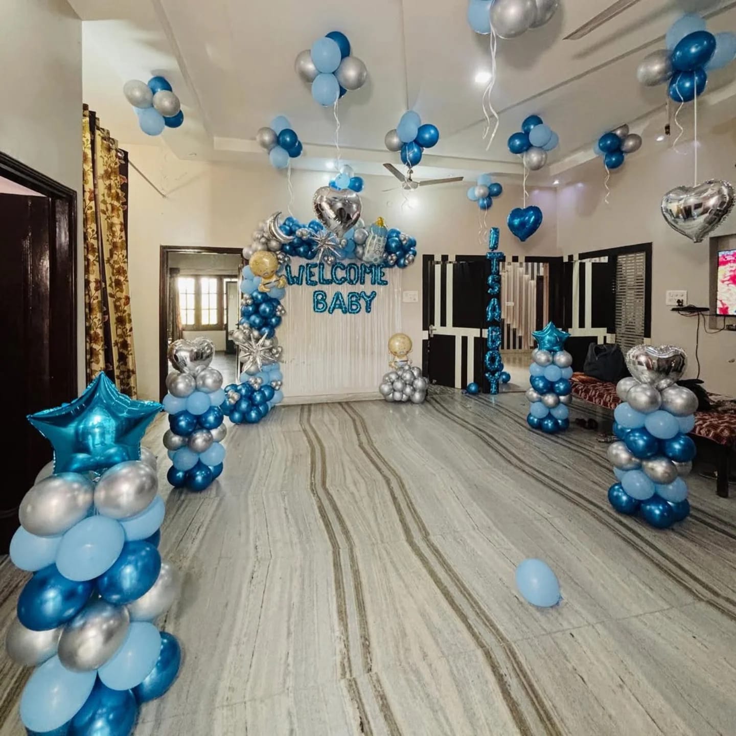 Baby boy welcome decoration in Lahore