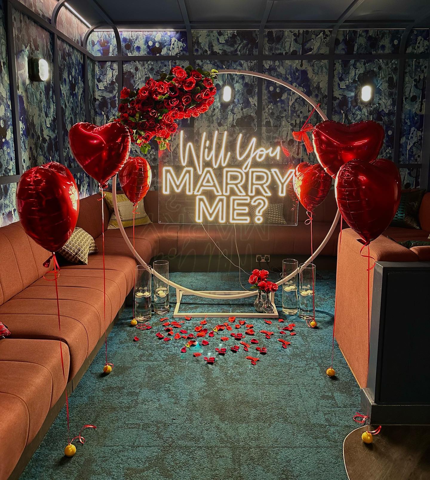 Romantic proposal decoration in Lahore