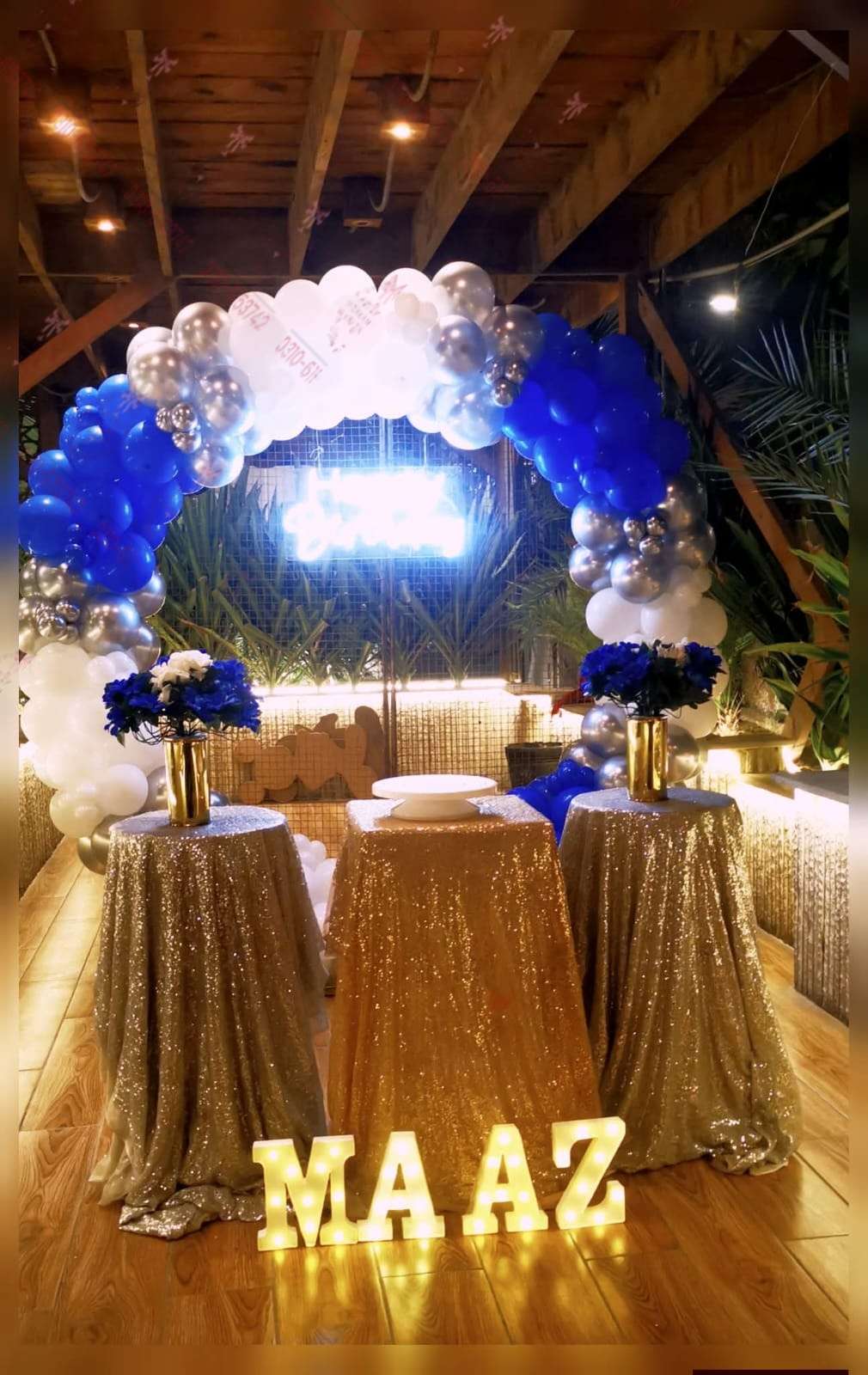 Blue White Ombre Birthday Cake Decor Lahore