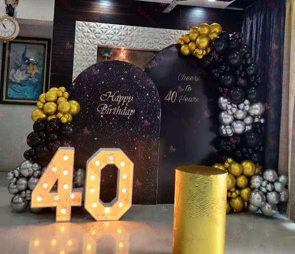 Black Theme Love Birthday Party Decorations Lahore