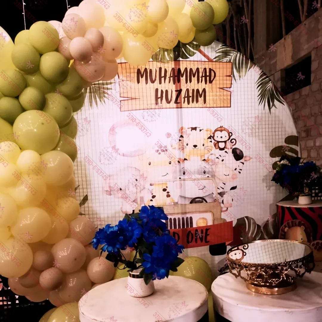 Pink Jungle Animal Birthday Decor Lahore