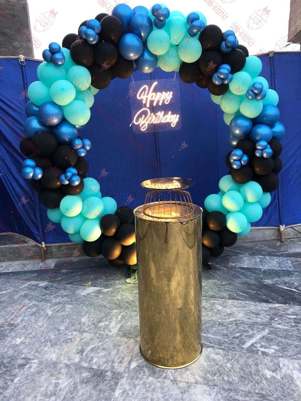Blue White Birthday Decor Lahore