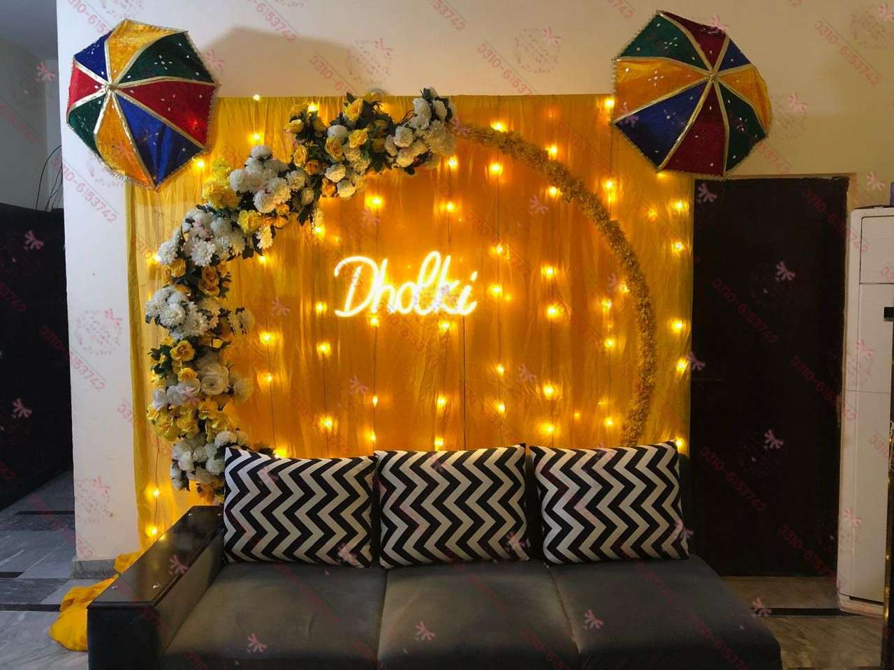 Dholki Mehndi Night Decor Lahore