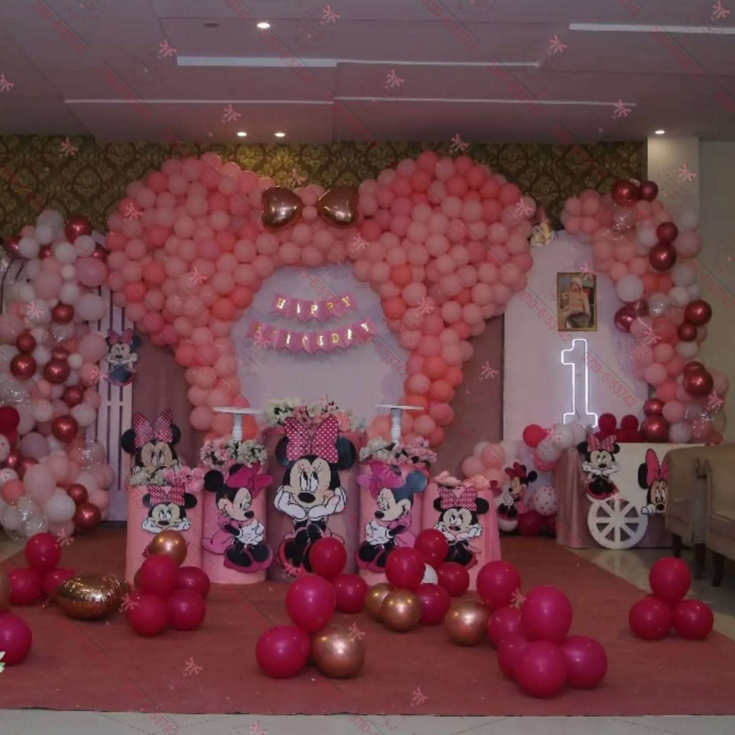 Round Pink Birthday Decor Lahore