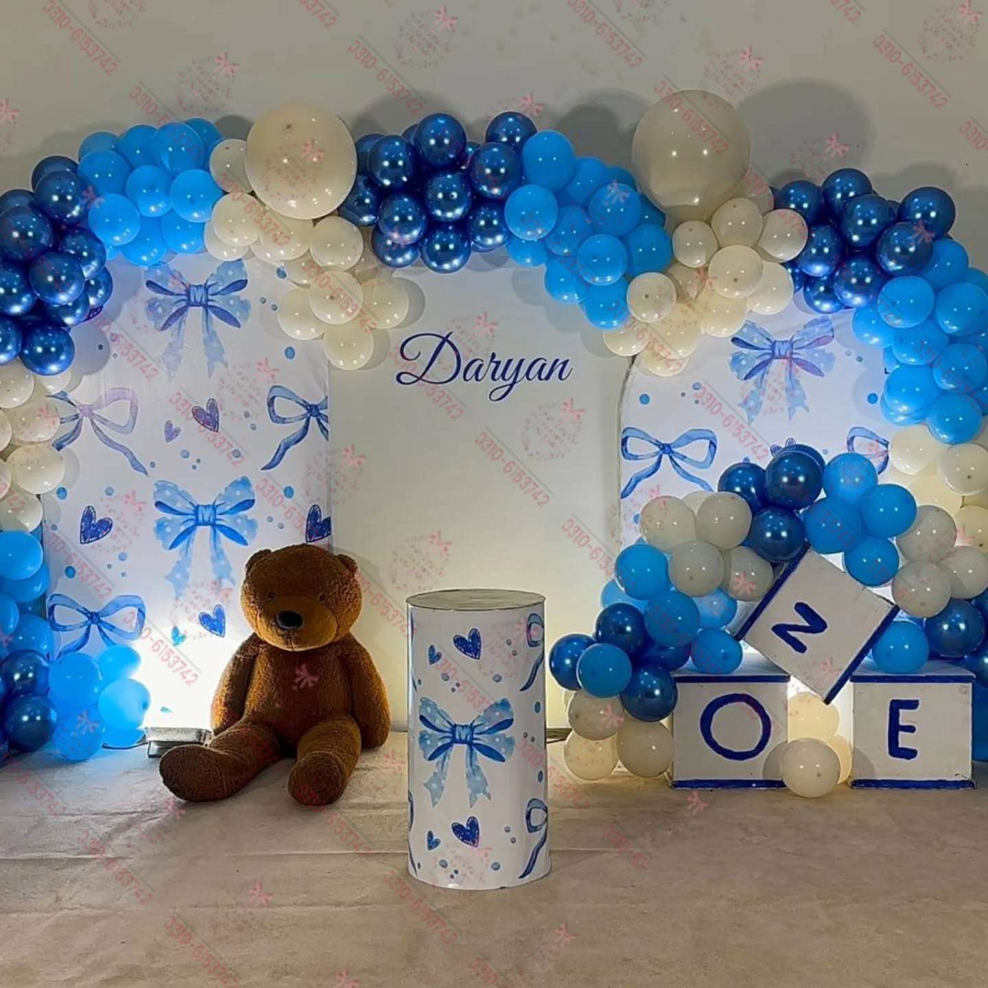 Turn One Baby Boy Teddy Bear Birthday Decor Lahore