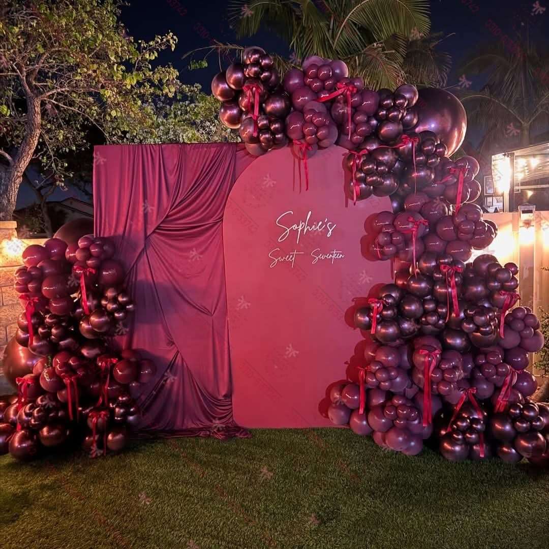 Maroon Color Anniversary Decor Setup Lahore