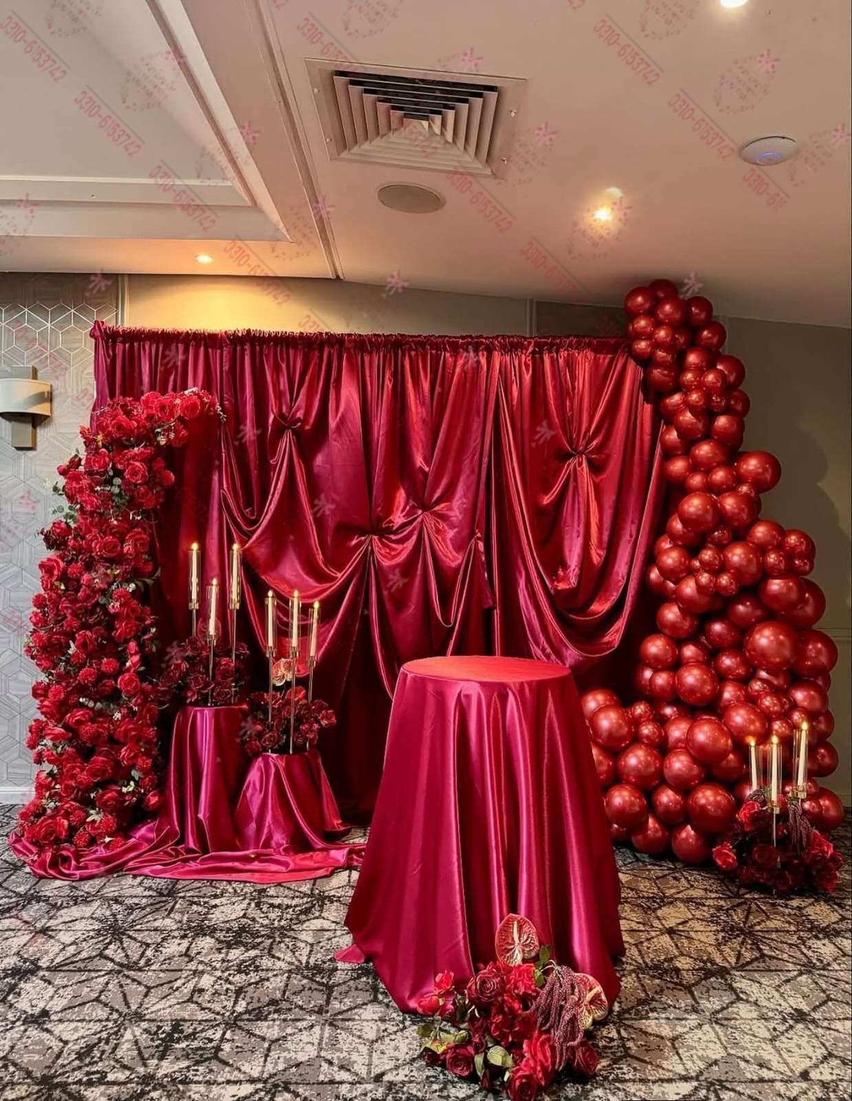 Anniversary event decor in Lahore with romantic theme decoration setup