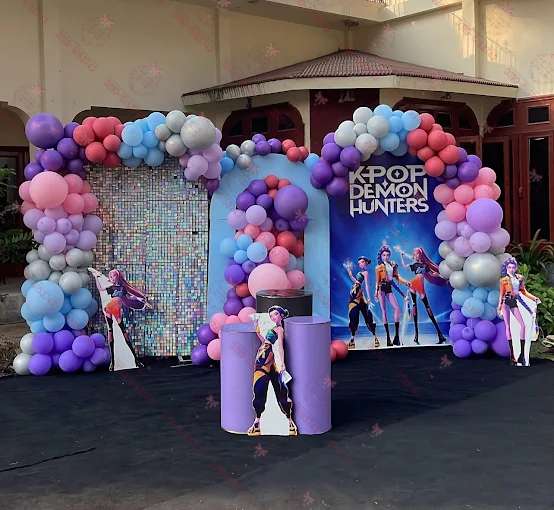 Pink Green Birthday Decor Setup Lahore