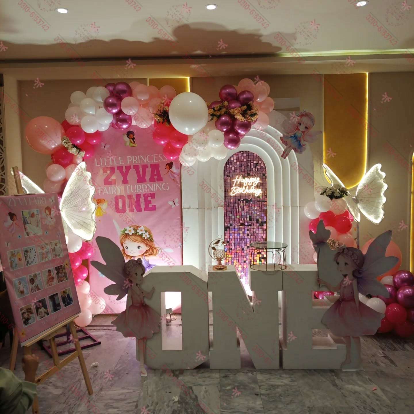 Turn One Baby Girl Birthday Decoration Lahore