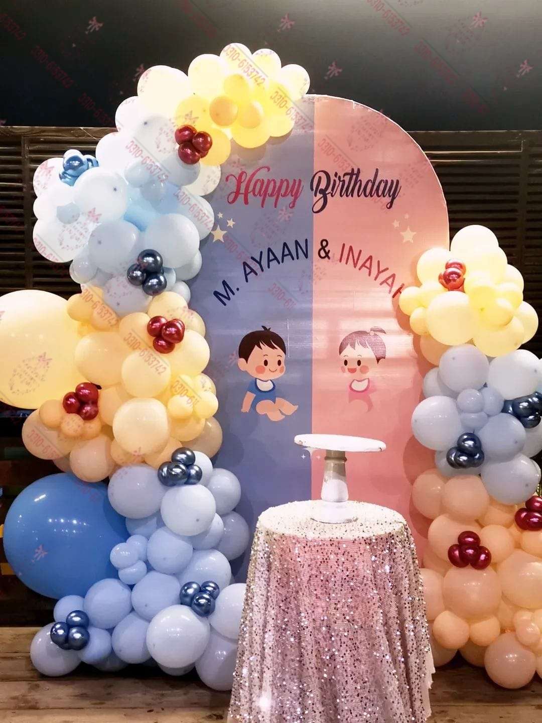 Twin Theme Baby Welcome Decor Lahore