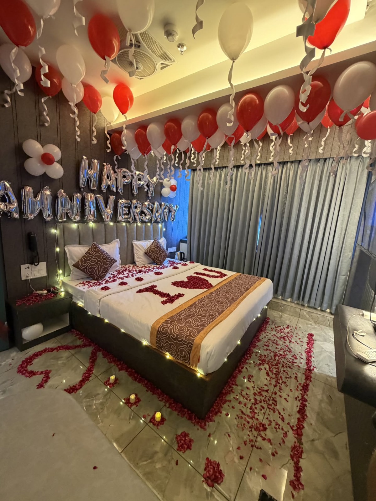Anniversary surprise room decoration in Lahore