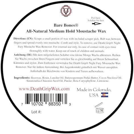 Vue 2 de Cire Moustache Bare Bones