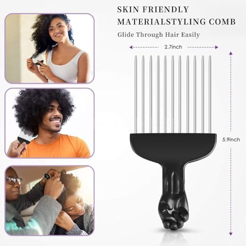 Vue 2 de Peigne Afro En Metal