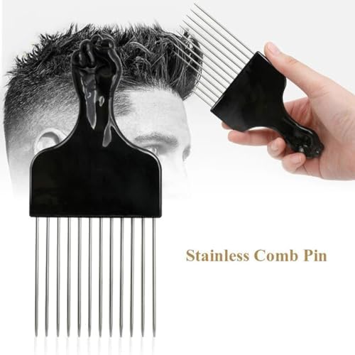 Vue 4 de Peigne Afro En Metal