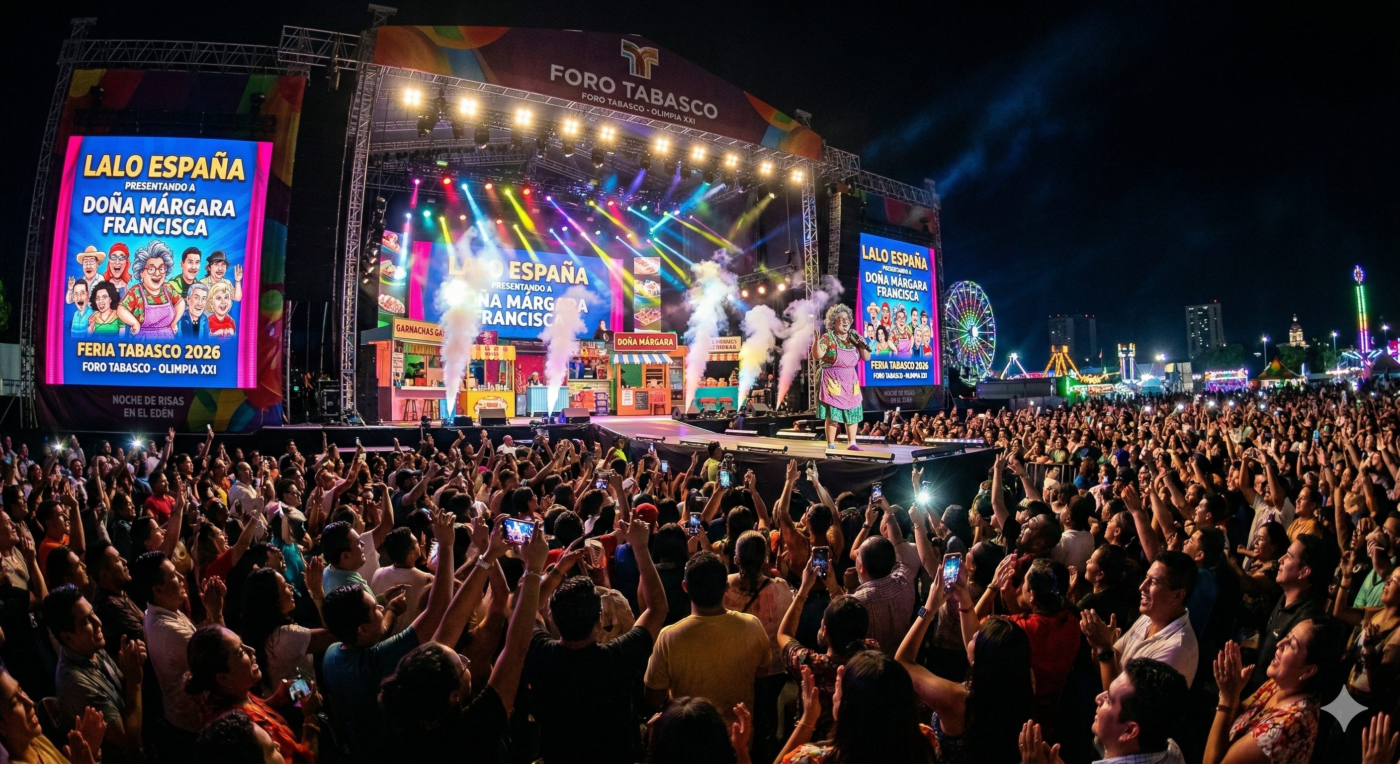 Lalo España y Doña Márgara en la Feria Tabasco 2026