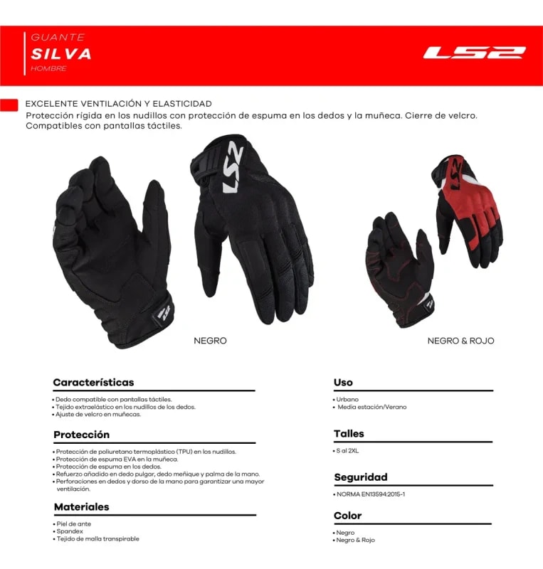 Guante LS2 Silva NG GTE Corto 4