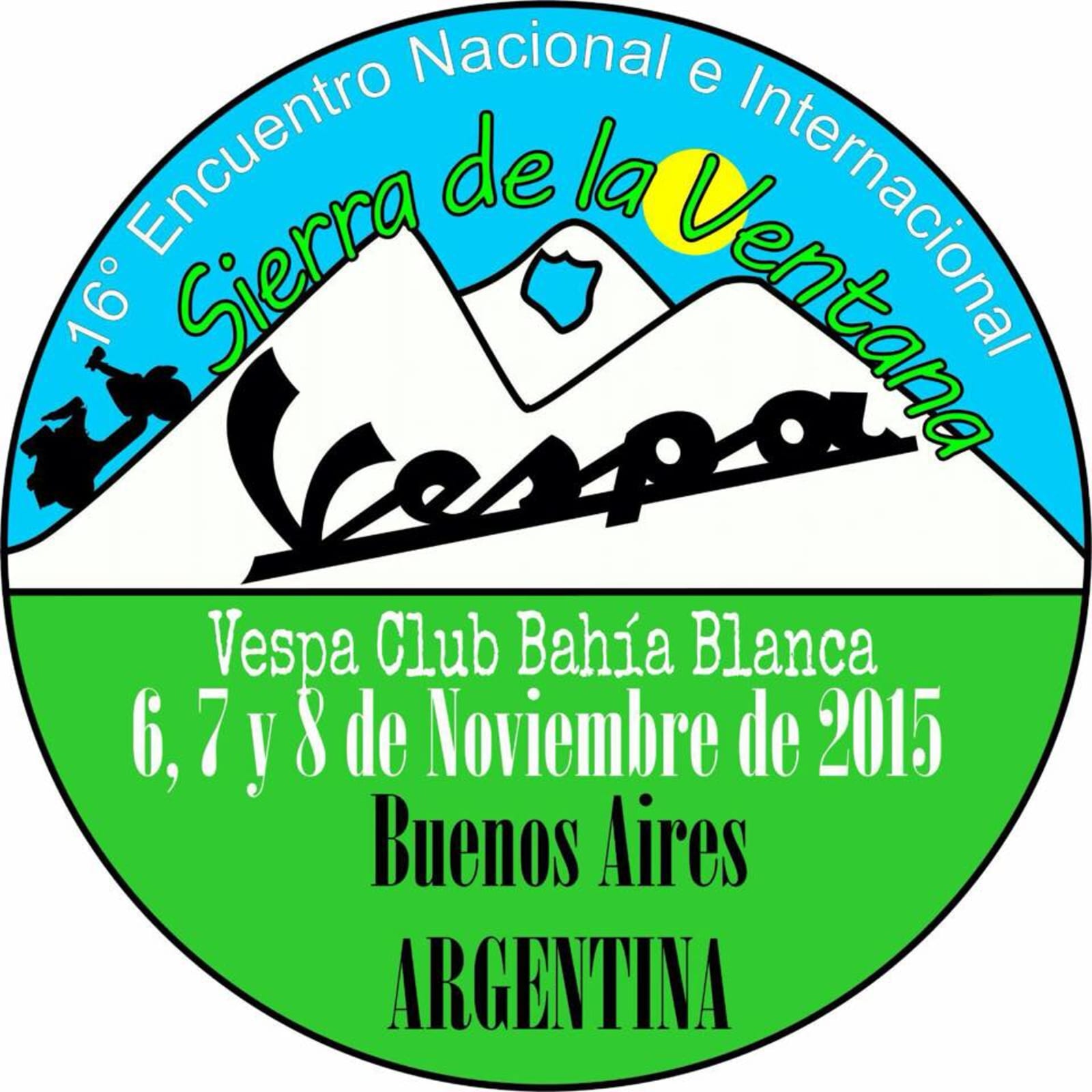 16° Encuentro Nacional e Internacional de Vespa Clubs – Sierra de la Ventana 2015.