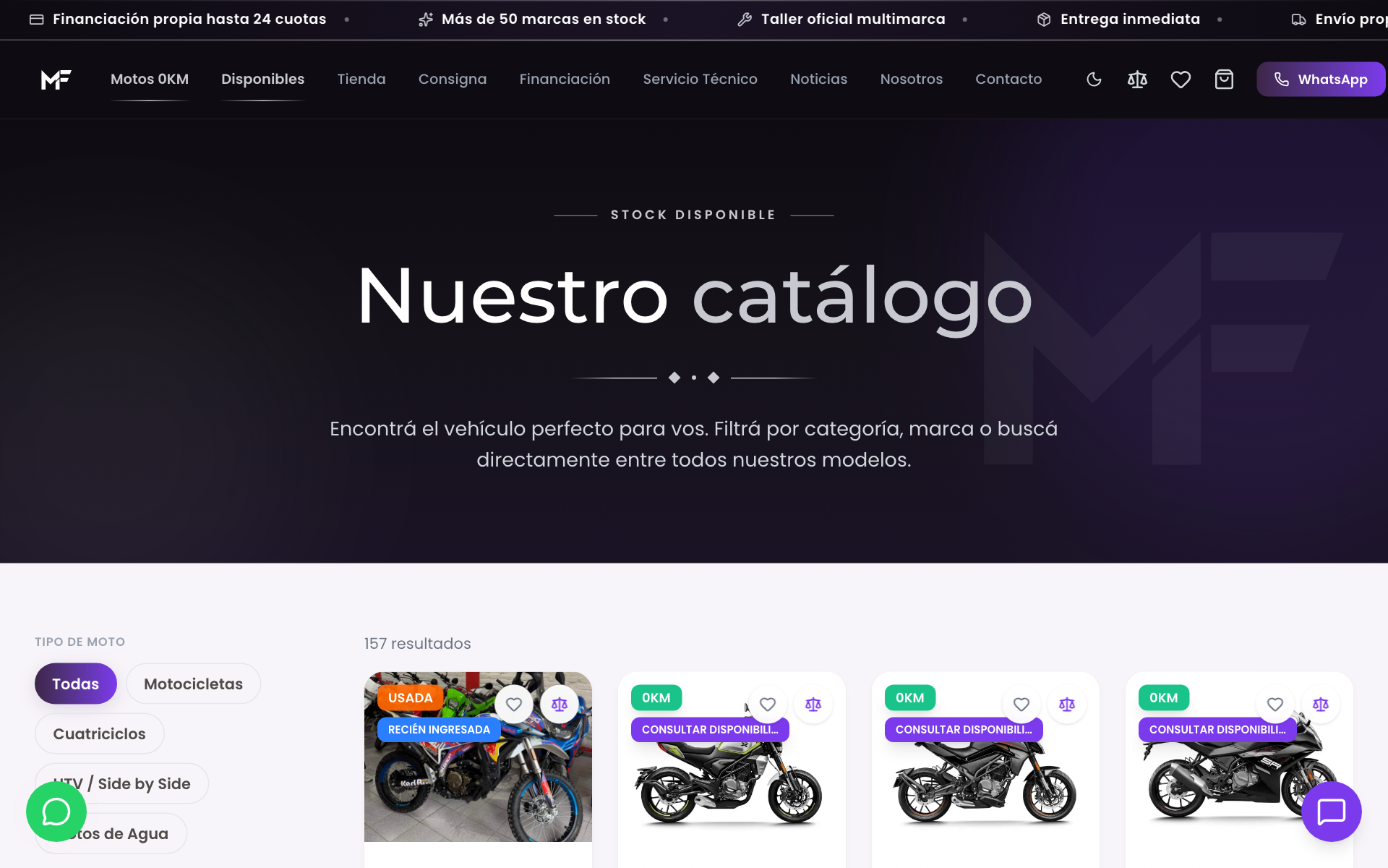 Catálogo de motos online