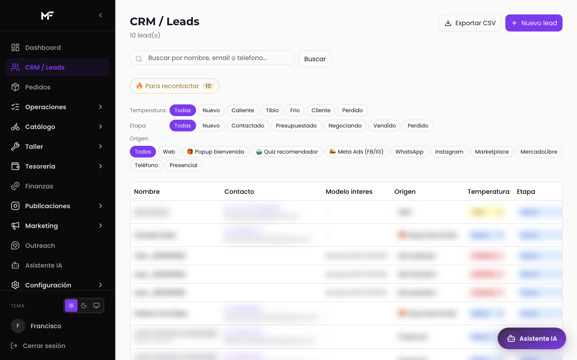CRM / Leads