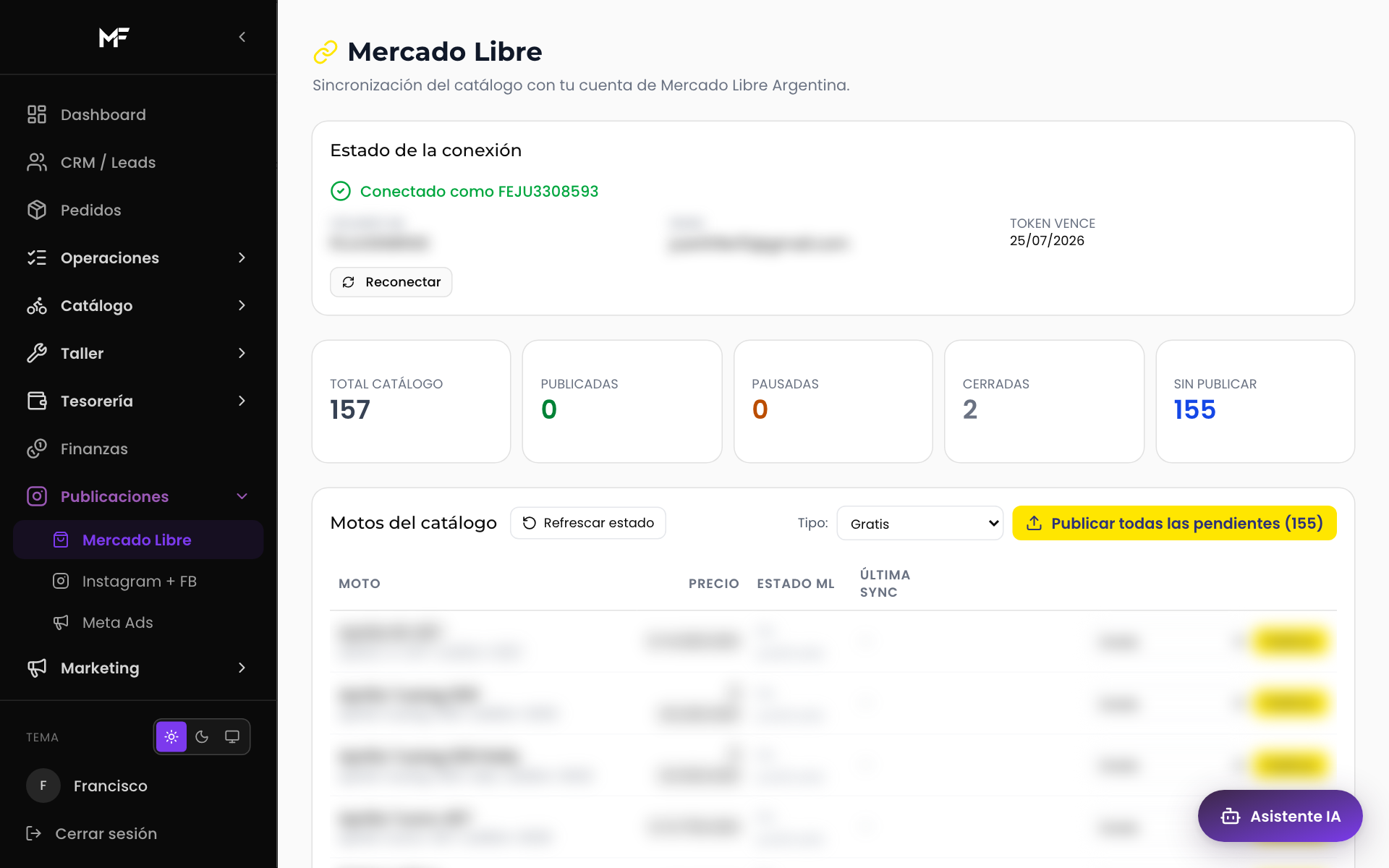 Mercado Libre — publicar con un botón