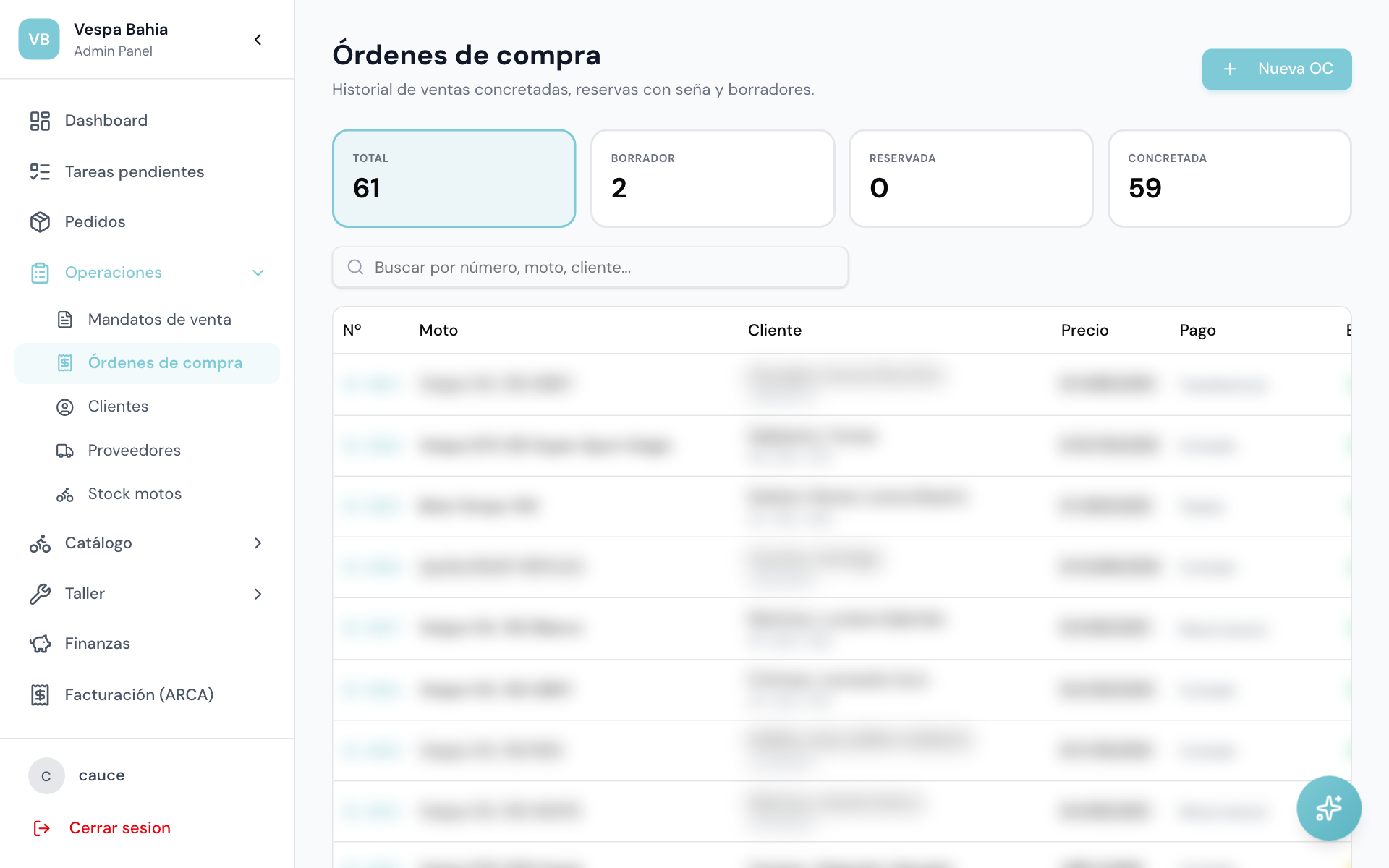 Órdenes de compra (boleto)